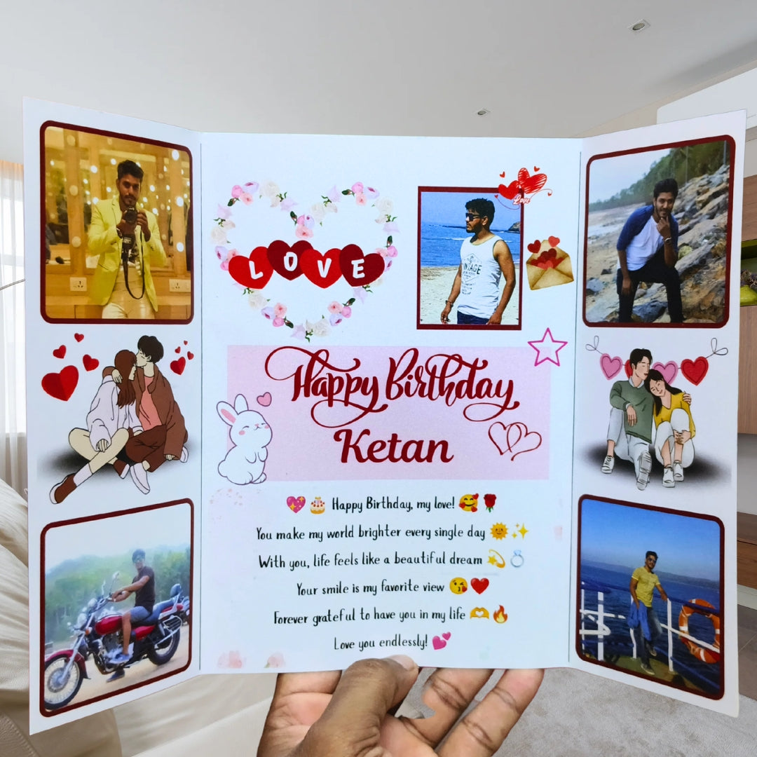 Surprise Love Greeting Card 🎁 | Customize with 5 Photos, Name & Short Message