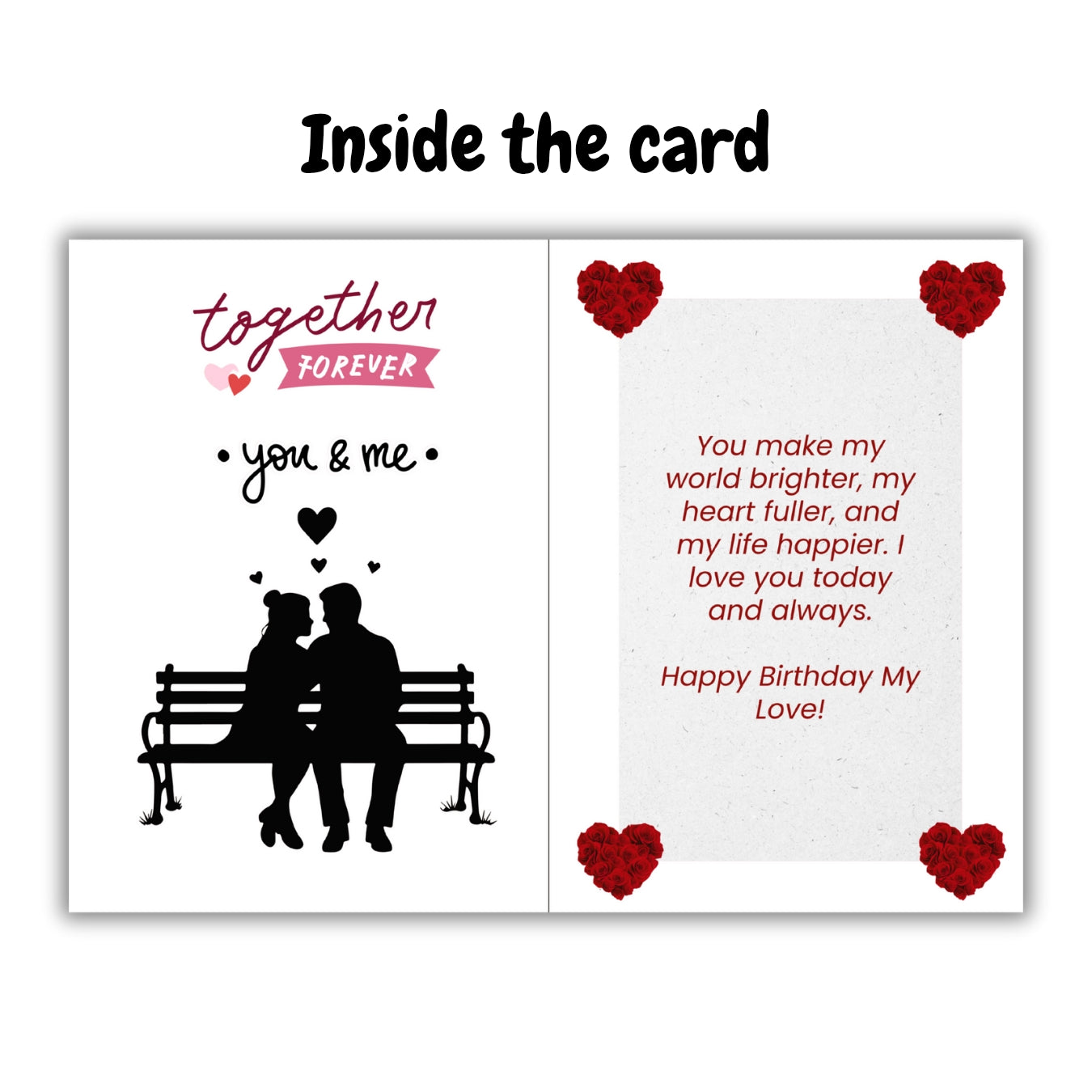 Personalized Romantic Birthday Greeting Card ❤️🎂 | Custom Photo & Name Love Card 💌✨ | Premium Birthday Card for Boyfriend, Girlfriend, Husband & Wife 🎁
