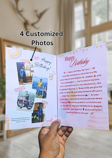 Personalized Birthday Greeting Card with Photo ❤️ | Custom Name & Memory Card 🎂✨ | Romantic Premium Greeting Card for Loved Ones 💌