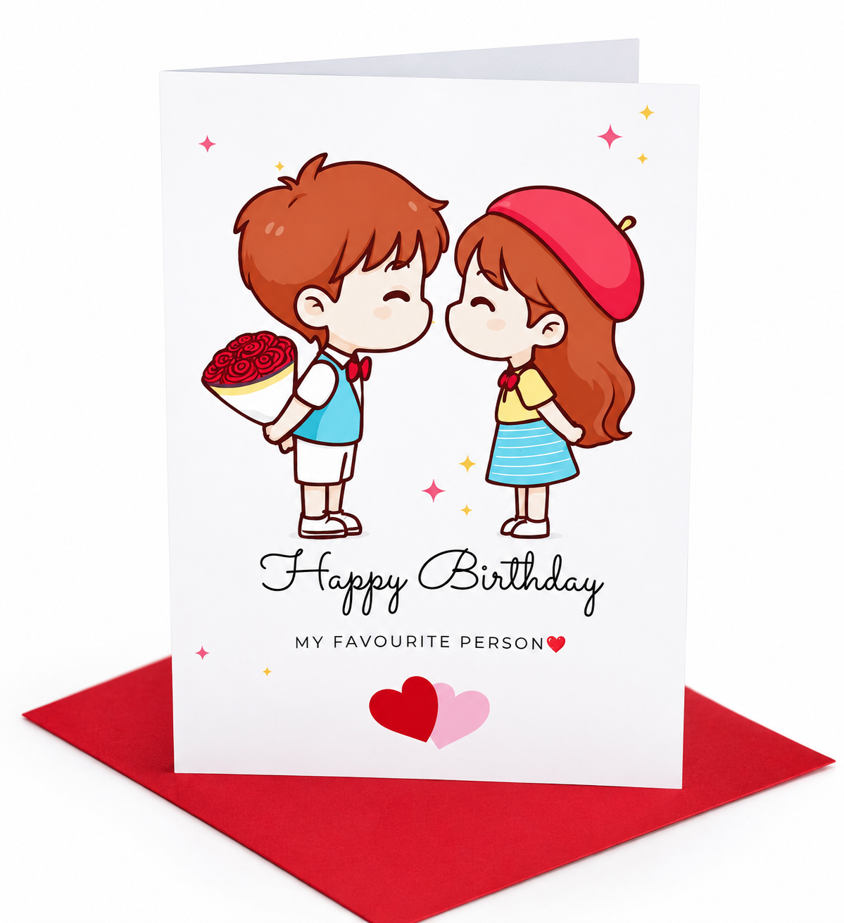 💖 Cute Printed Anniversary Card for Couples | Romantic Love Greeting Card 💌