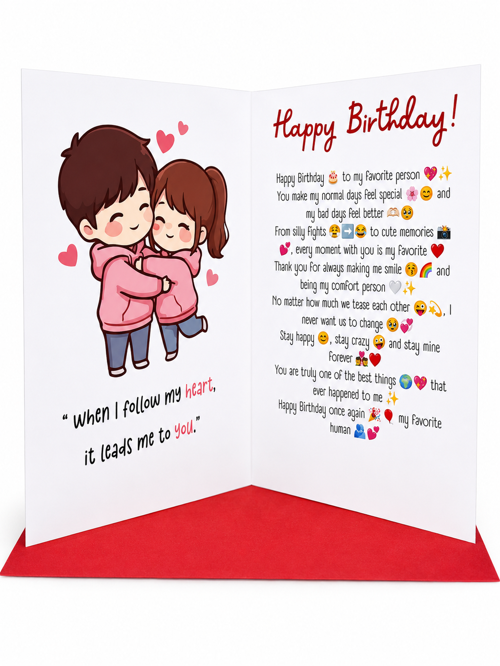 💖 Cute Printed Anniversary Card for Couples | Romantic Love Greeting Card 💌