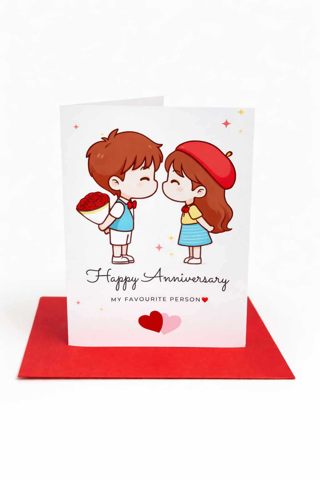 💖 Cute Printed Anniversary Card for Couples | Romantic Love Greeting Card 💌